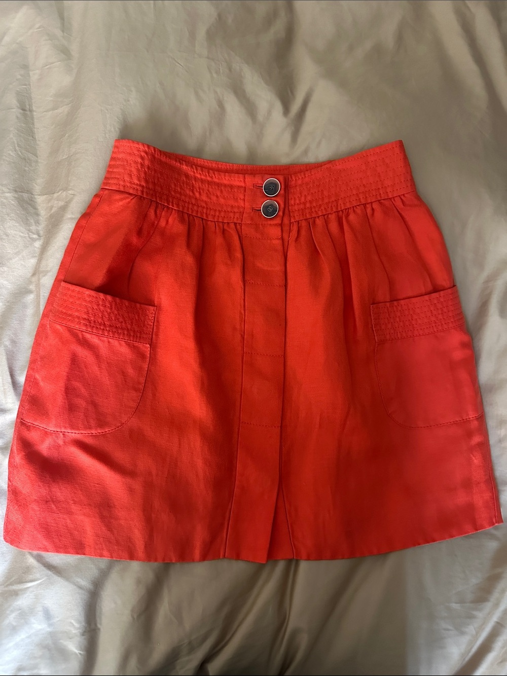 J. Crew Bright Red Mini Skirt with Pockets